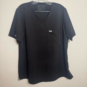 Figs Women's Black Short Sleeve Tee Scrub Top Technical Collection‎